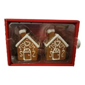 Salt and Pepper Shaker Set Peppermint Place Gingerbread House Christmas‎ Decor